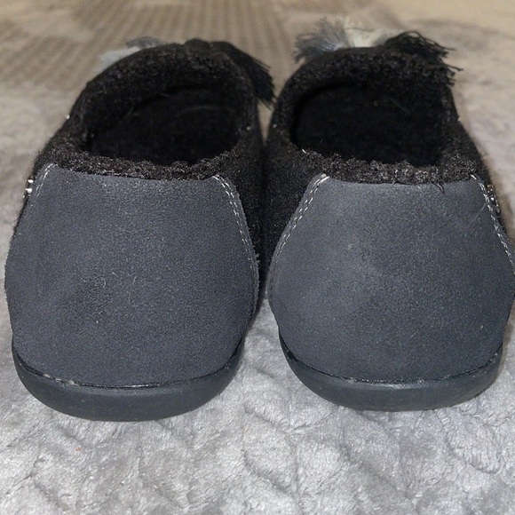 Spenco Hearthside Slipper Black Womens Sz 7W Orthotic Felted Wool Upper Fleece - Picture 5 of 9